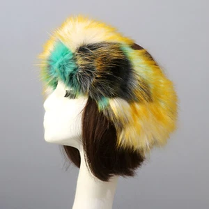 Soft Womens Russian Thick Fluffy Fox Faux Fur Headband Hat Winter Ear Warmer Ski - Picture 1 of 26