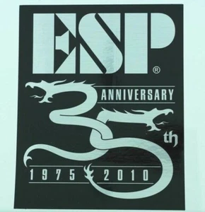 ESP Guitars 35th Anniversary Brushed Steel Authentic Vinyl Sticker Decal Custom - Picture 1 of 7