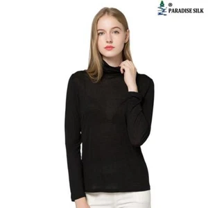 New Women's High Neck Long Sleeve Slim Fit Silk Cashmere Base Top Warm Winter... - Picture 1 of 10