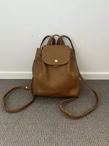 Longchamp Le Pliage Cuir XS Mini Leather Backpack In Brown Tan - Free Shipping - Picture 1 of 17