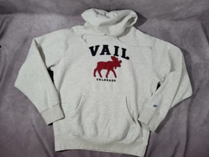 Vail Colorado Blue 84 Spell Out Moose Sweatshirt Hoodie Small Outdoors - Picture 1 of 14