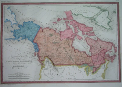 1842 rare ORIGINAL MAP CANADA UNITED STATES GREENLAND ALASKA MONTREAL TORONTO - Image 1 of 4