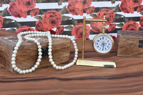 Shiny Brass Desk Clock Marine Nautical Style Table Watch FREE SEND TIMER KEY CH Cover