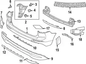 Parachoques trasero izquierdo Volvo XC60 2022-2023 NUEVO OEM 32227902 - Imagen 1 de 4