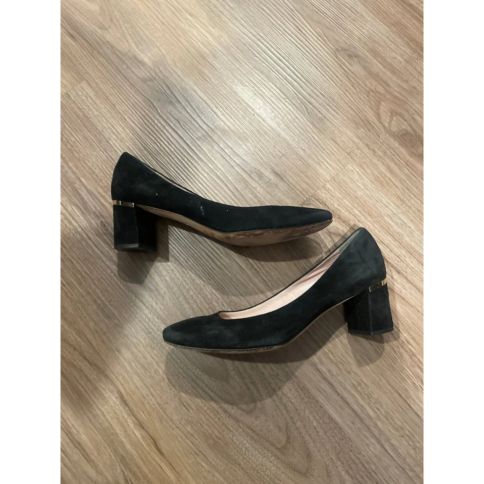Kate Spade Negro Gamuza Bloque Tacón Mujer Zapato Talla 6.5 Foto 1 de 4