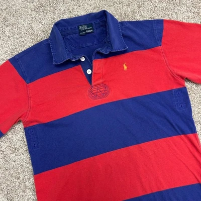 Vintage Polo Ralph Lauren BOYS YOUTH Rugby Polo Shirt Size Large (16-18) Striped - Image 1 of 4