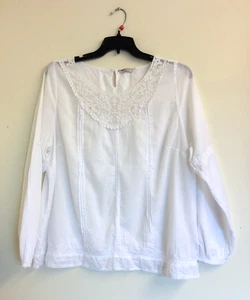 Top blanco M&S Indigo Collection 100 % algodón manga 3/4 - talla 20 - ¡NUEVO! - Imagen 1 de 4