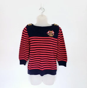 Jersey Náutico Ralph Lauren Talla M Rojo Azul Marino Rayas Logo Bordado - Imagen 1 de 15