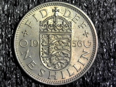 1956 Great Britain Shilling (English Crest) World, Foreign Coin KM#904 (z1086) - Image 1 of 2