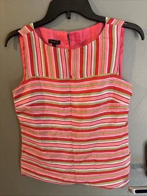 Talbots Pink Striped Women’s Tank Top Size 2 - Image 1 of 4