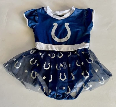 NFL Indianapolis Colts 12 Mo Infantil Niña Conjunto de 3 Piezas Tutú Vestido Diadema Pantalones Foto 1 de 4