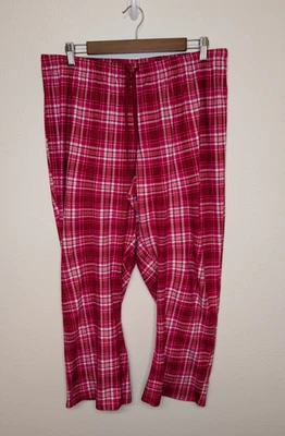 Pantalones de pijama de franela rosa blanco para mujer Nautica talla L cintura elástica Foto 1 de 4