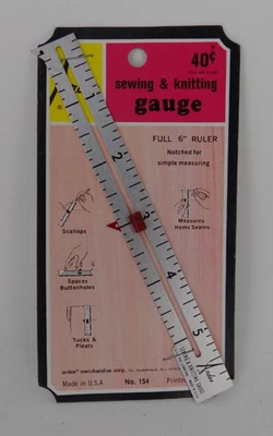 Vintage NEW Ardee Sewing & Knitting Gauge 6" Made in USA! FREE SHIPPING! - Image 1 of 2