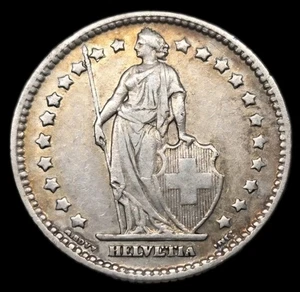 1905 Switzerland 1 Franc Toning Lower Mintage Silver World Coin KM:24 (bk10) - Picture 1 of 4