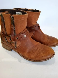 Womens CAT Squander Tan Leather Boots Size US7. - Picture 1 of 8
