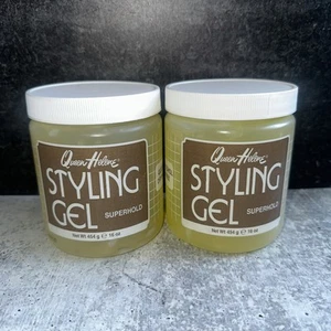 2 Lot Queen Helene Styling Gel Superhold Alcohol-Free Yellow 16 oz Each - Picture 1 of 1