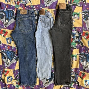 Kids Vintage Orange Tab Levi Denim Jeans 550 Lot Of 3 - Picture 1 of 8
