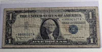 US One Dollar, 1957 B, Silver Certificate Star Note, Blue Seal  - Image 1 of 2