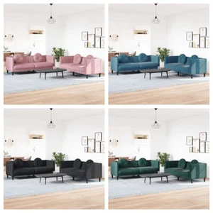 3-tlg. Sofagarnitur mit Samt Schlafsofa mit Schlaffunktion Couchgarnitur Sofa - Bild 1 von 72