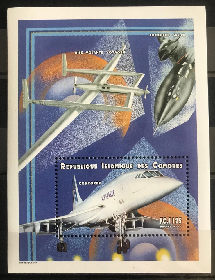Concorde / Aile Volante Voyager on stamps Comoros MNH** F103 - Image 1 of 1