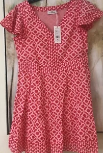Neu Vineyard Vines Kleid Damen XS Mix Print Stufen Bright Peach - Bild 1 von 9