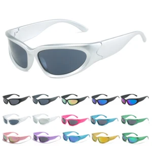 Wrap Around Sports Sunglasses Men Women Fashion Oval Sun Glasses Stylish Shades - Picture 1 of 31