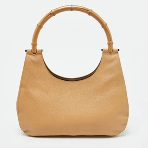 Gucci Beige Leather Bamboo Handle Hobo - Picture 1 of 9