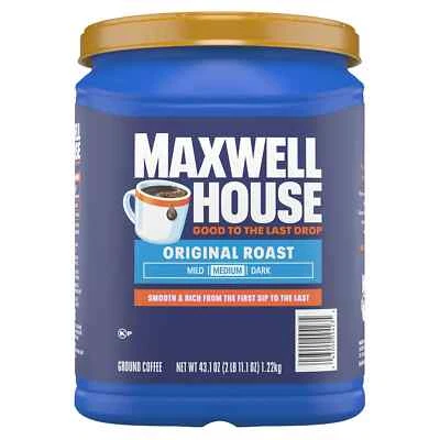 Café molido medio tostado original Maxwell House 43,1 oz - sabor clásico rico. Foto 1 de 4