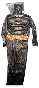 DC Batman Padded Kids Costume Size Medium 8-10 Suit Mask Muscle Holo Batsignal - Picture 1 of 6