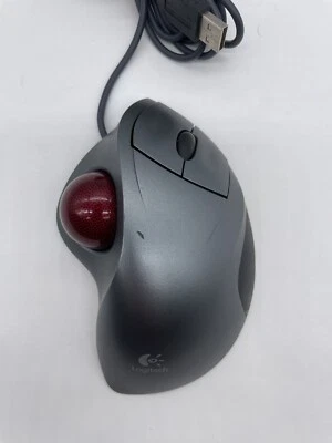 Logitech Trackman T-BB18 Marble Wheel USB Red Trackball Mouse+Scroll 810-000766 - Image 1 of 4