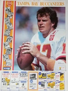 VINTAGE POSTER Steve DeBerg Tampa Bay Buccaneers 1985 10th Anniv Eckerd Drugs - Picture 1 of 4