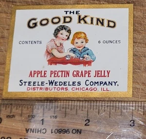 ADVERTISING Bottle JAR label The Good Kind Steele Wedeles Chicsgo Illinois - Picture 1 of 3