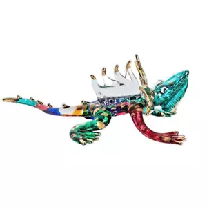 Estatuilla de animal de vidrio exótico camaleón soplado a mano arte decoración coleccionable - Imagen 1 de 7