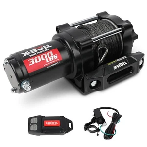 X-BULL Electric Winch 3000lb 12V DC Synthetic Rope Truck Towing Trailer ATV - Imagen 1 de 10