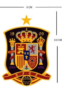 2er Set Spanien Fußball Wappen Silikon Ron auf Abzeichen für Stoff Material - Bild 1 von 1