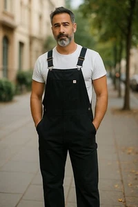 Carhartt Duck Canvas Bib Overalls OR 2438-W Double Knee 2XL Tall Loose Fit - Picture 1 of 8