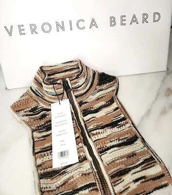 NWT VERONICA BEARD Dickey Jacket insert TRINITY Brown Striped womens $278 - Image 1 of 4