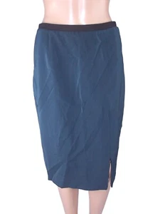 Zara Gonna Midi Taglia M Medium Matita Sfoderata Lana Verde Elastico In Vita - Picture 1 of 12