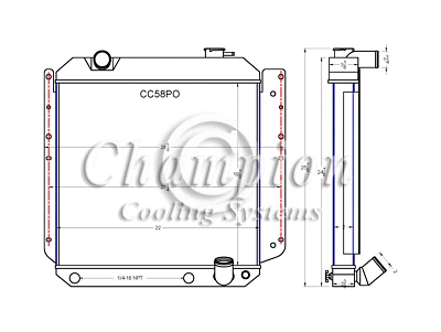 Jamn Champion 3 Row All Aluminum Radiator for 1958 Pontiac Bonneville #CC58PO - Image 1 of 4