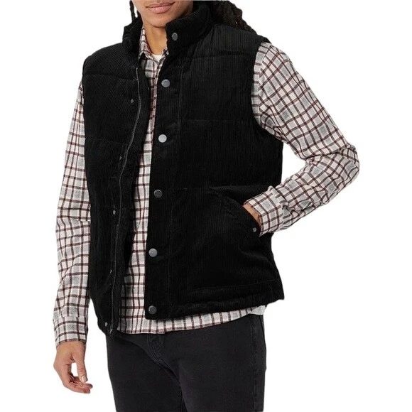 Blanknyc Men's Corduroy Puffer Vest Black Size M
