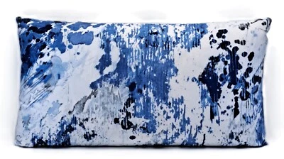 Abstract Azure P/Kaufmann Decorative Throw Pillow Cover 12x20 or 14x24 Lumbar - Image 1 of 4