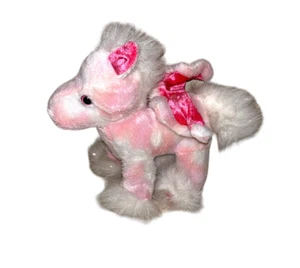 Dan Dee Pink Flying Horse Pegasus Unicorn Plush 7" Stuffed Animal With Bow - Picture 1 of 11