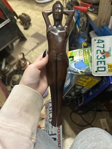 Vintage hand carved wood lady nut cracker - Picture 1 of 16