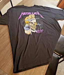 Metallica Damaged Justice Hammer Rock Band Shirt Men Concert Clean L/XL - Picture 1 of 7