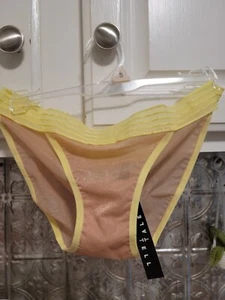 TELLTALE by SOMA Sheer Micro Bikini Panties Yellow Nude Women S NWT 570253781 - Picture 1 of 3