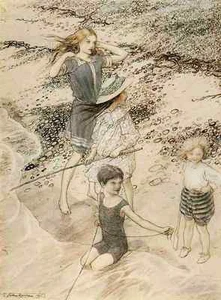 A4 Photo Arthur Rackhams 21 On the Beach Print Poster - Picture 1 of 1