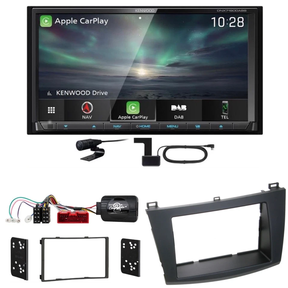 Kenwood DNX-7190DABS CarPlay Android Auto Digitalradio Einbauset für Mazda 3 BL - Bild 1 von 1