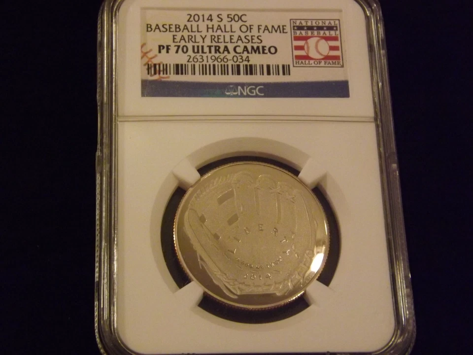 2014-S   50c  Baseball Hall Of Fame   Early Releases      NGC PF 70 Ultra  Cameo - Image 1 of 2