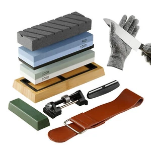 Whetstone Sharpener Stone Set 4 Side Grit 400/1000 3000/8000 Knife Sharpening - Picture 1 of 12