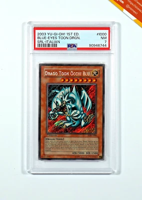 Yu-Gi-Oh! PSA 7 Drago Toon Occhi Blu #SDM-1000 Prima Edizione 2003 Italiano - Immagine 1 di 3